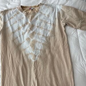 Tan Tie-Dye Midi Dress